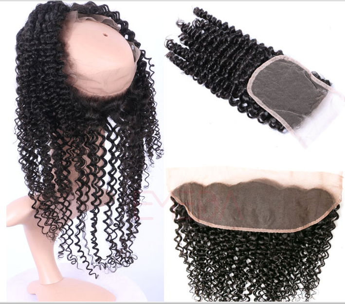 Bundles with closure,3 bundles of brazilian hair with closure,curly hair with closure HN261